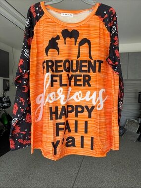 Kids Orange 'Frequent Flyer' Halloween Long Sleeve Top